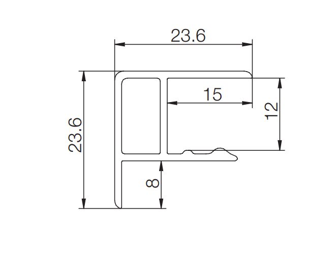 SCILM rohová spojka/koncovka 120mm bílá matná