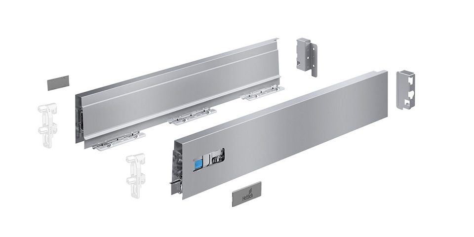 HETTICH 9307110 Atira sada bočnic úplná, 70/420mm, stříbrná