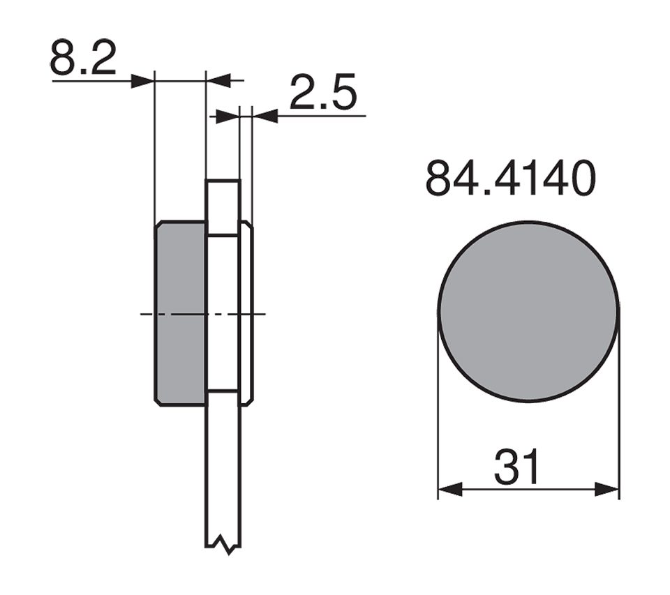 BLUM 84.4140 krytka sklo "O" černá