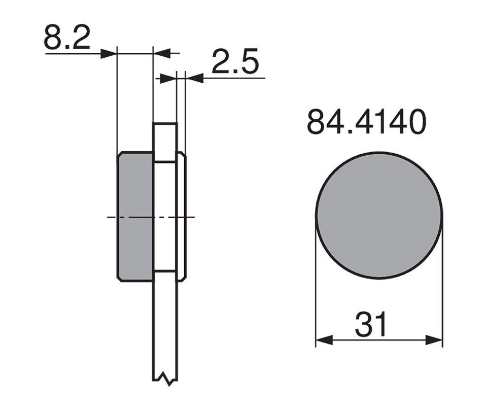 BLUM 84.4140 vnější krytka závěsu, vrtané sklo, tvar "O", lesklý chrom