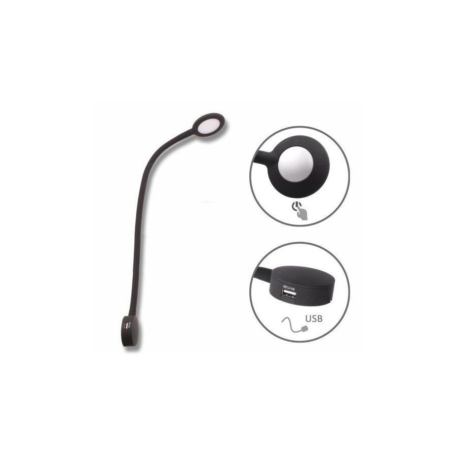 LED lampička Modus Touch USB 12V 2W teplá bílá, černá