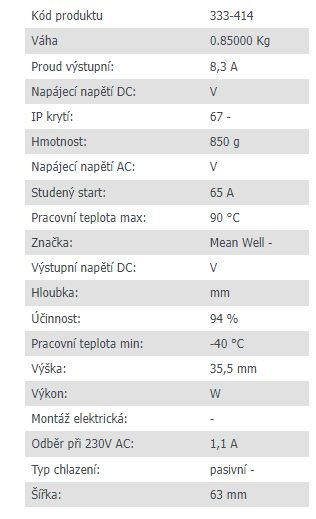 MEAN WELL napájecí zdroj XLG-200-24-A, 24V, 200W, IP67