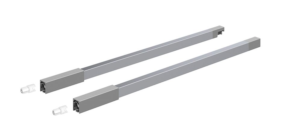 K-HETTICH Atira horní reling, 420mm, pár, hmoždinka, stříbrná