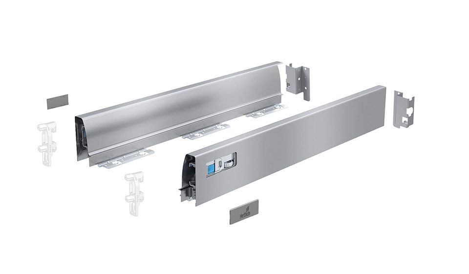 HETTICH 9307088 Atira sada bočnic úplná, 54/470mm, stříbrná