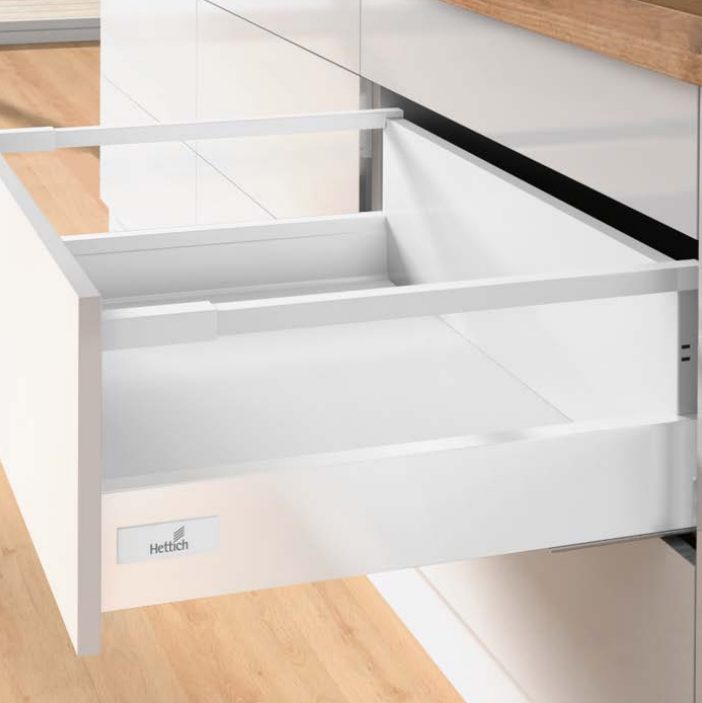 K-HETTICH Atira zásuvka 176, 300mm/50kg, relingy, bílá, PTO
