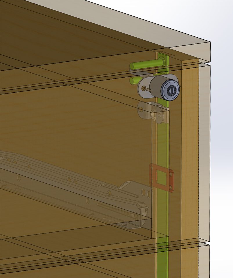 StrongLocks Centrální zámek tyč 600mm 4 zásuvky