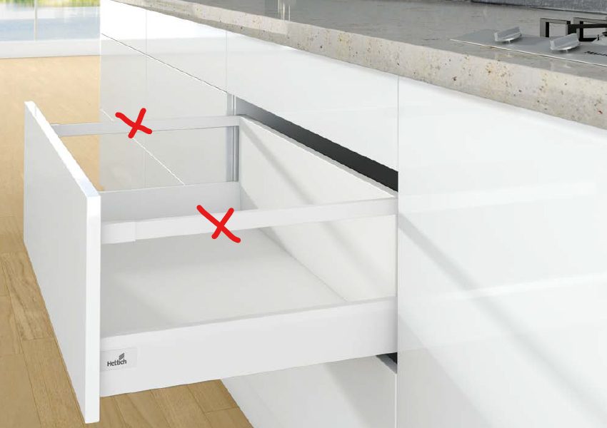 K-HETTICH ArciTech zásuvka 250, 300mm/40kg, bílá, SiSy