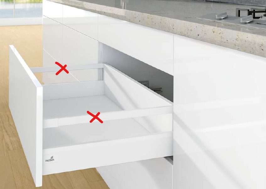 K-HETTICH ArciTech zásuvka 186, 400mm/40kg, bílá, SiSy