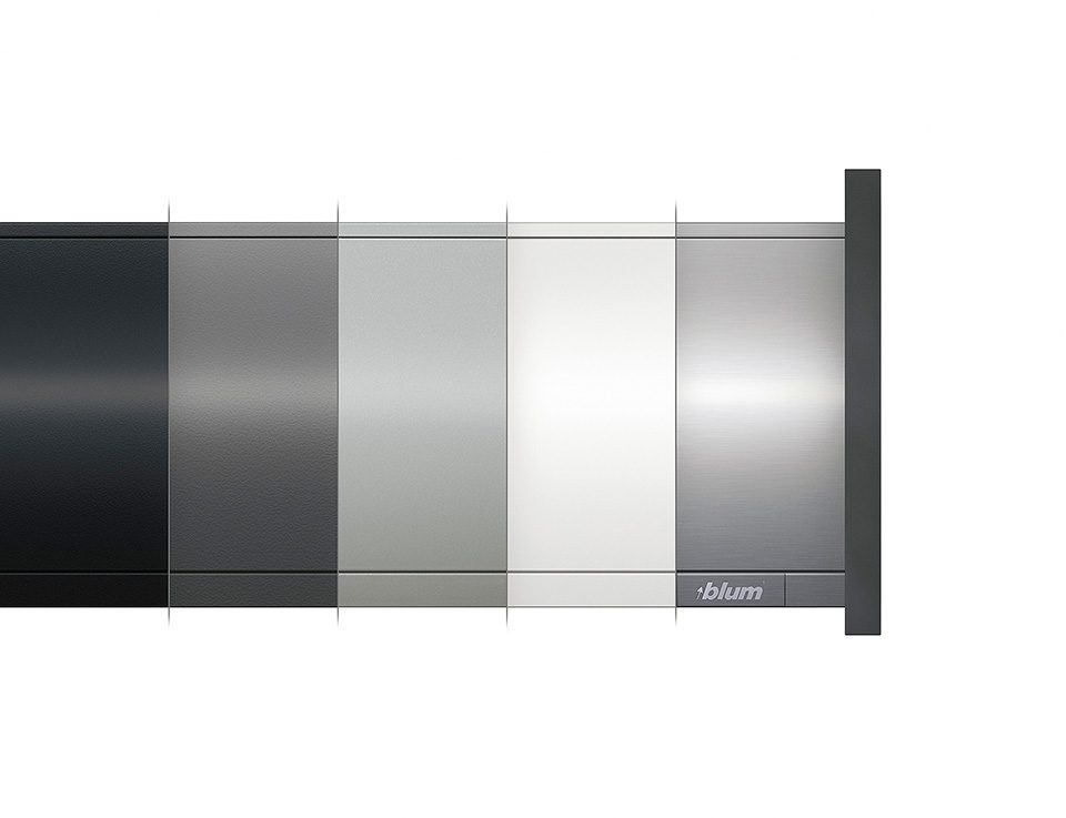 K-BLUM Legrabox, zásuvka C pure 500mm/40kg, Tip-on, nerez, vnitřní, reling