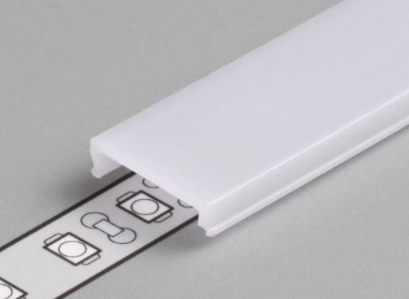 StrongLumio krycí lišta C k LED profilům naklapávací, 1000mm mléčná