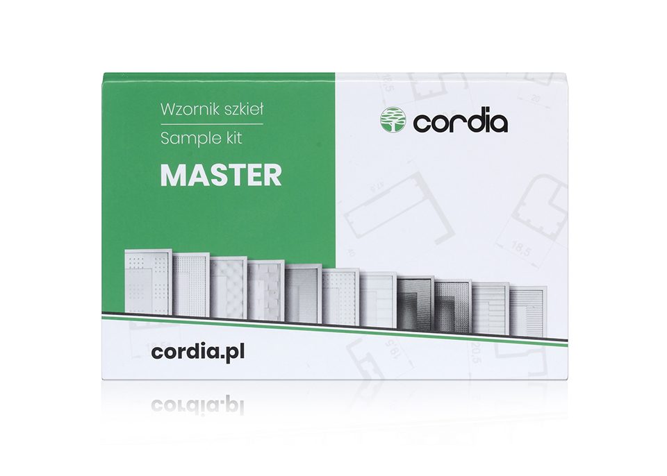 CORDIA Vzorník skla k hliníkovým rámečkům Master