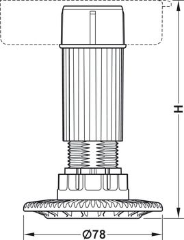 637.76.352 Rektifikační noha v. 80 mm