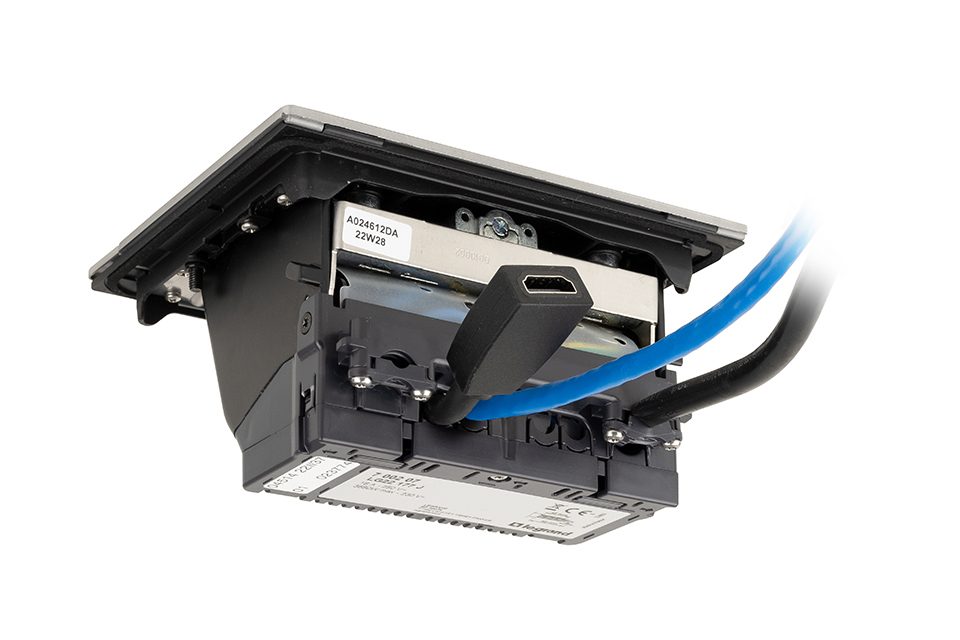 LEGRAND elektrická zásuvka PopUp, 1x 230V FR, 1x RJ45, 1x HDMI, eloxovaný hliník