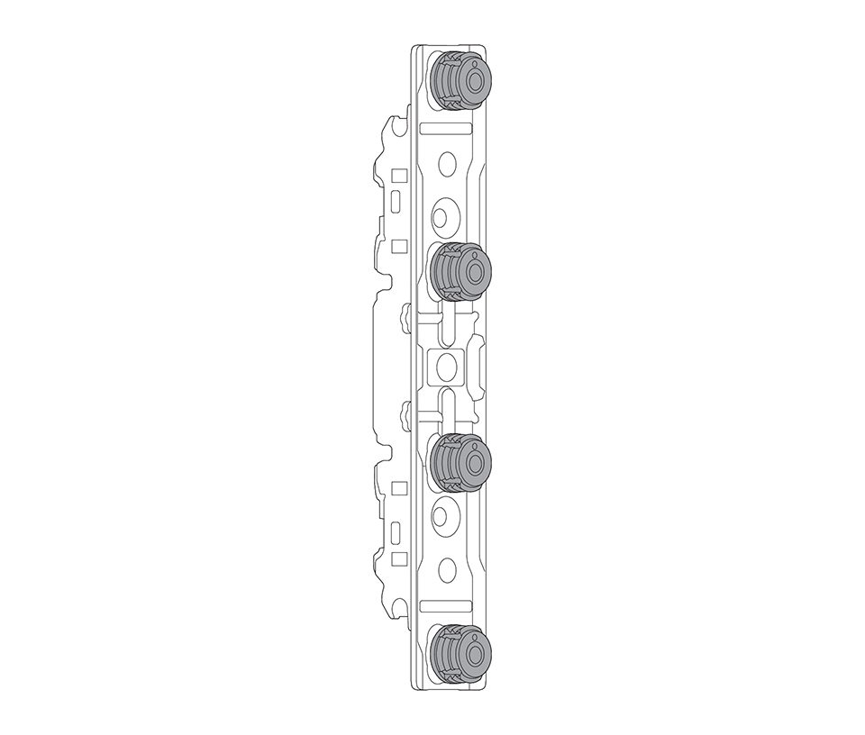 BLUM 20S42T1 Aventos HK/HS/HL Top čelní kování pro tenké materiály, Expando T