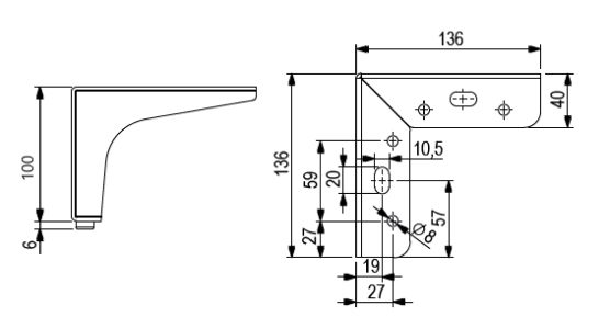 StrongLegs nábytková noha FS003 100mm imitace nerezi