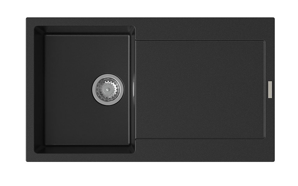 StrongSinks S3 Dřez granit Zala 860 860x500mm s odkapem černá