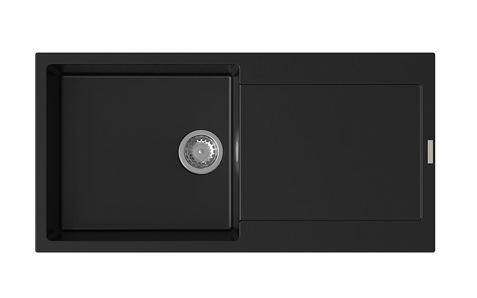 StrongSinks S3 Dřez granit Zala 1000 1000x500mm s odkapem černá