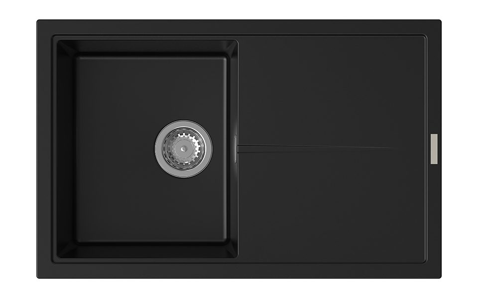 StrongSinks S3 Dřez granit Labe 780 780x500mm s odkapem černá