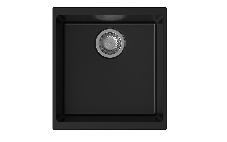 StrongSinks S3 Dřez granit Hron 430 430x460mm bez odkapu černá