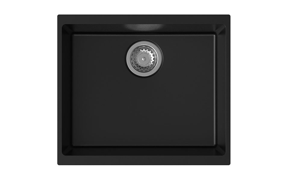 StrongSinks S3 Dřez granit Hron 530 530x460mm bez odkapu černá
