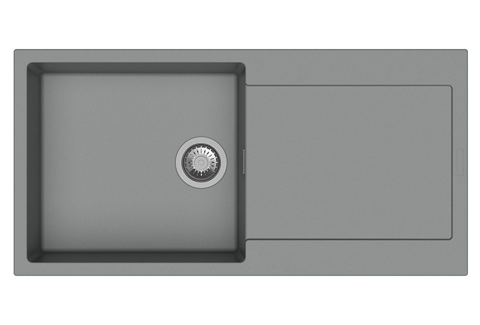 StrongSinks S3 Dřez granit Zala 1000 1000x500mm s odkapem šedá