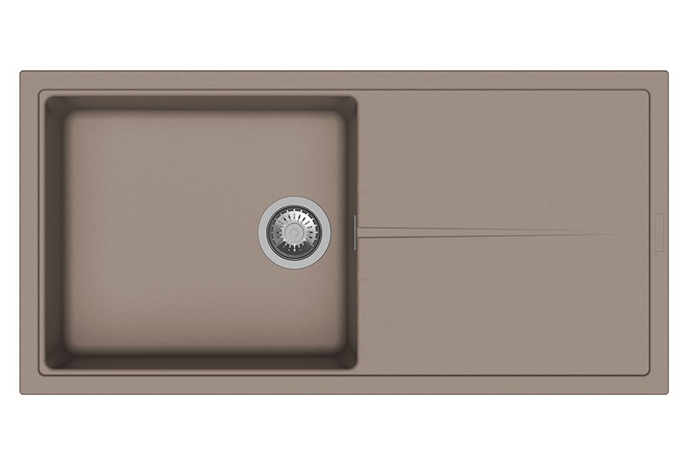 StrongSinks S3 Dřez granit Labe 1000 1000x500mm s odkapem béžová