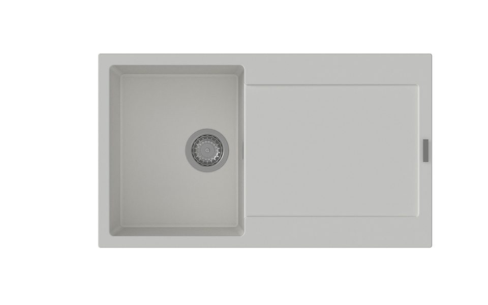 StrongSinks S3 Dřez granit Zala 860 860x500mm s odkapem bílá
