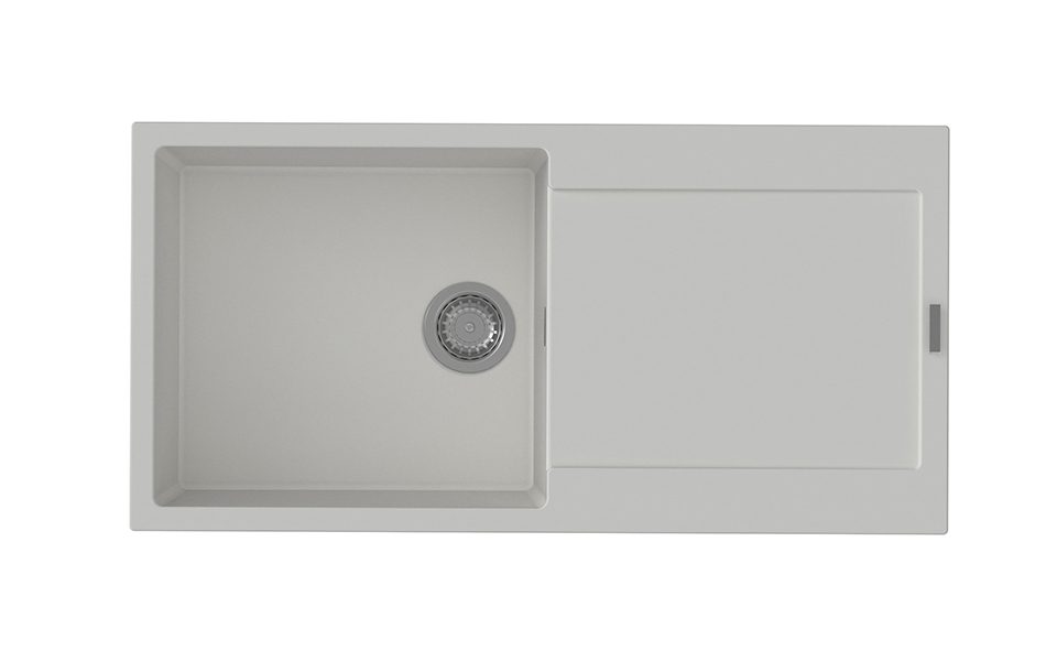 StrongSinks S3 Dřez granit Zala 1000 1000x500mm s odkapem bílá