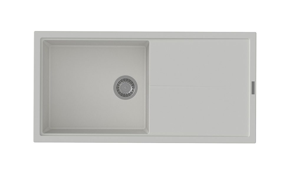 StrongSinks S3 Dřez granit Labe 1000 1000x500mm s odkapem bílá