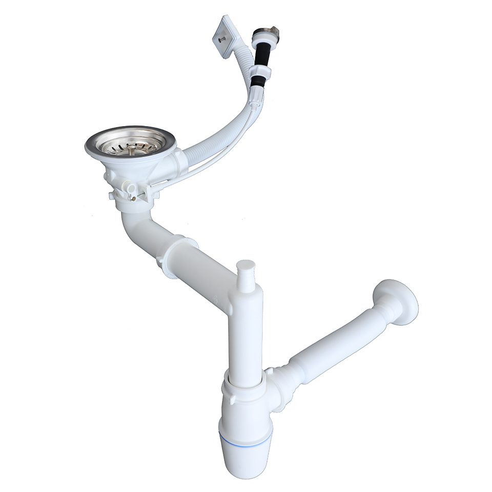 StrongSinks S3 Sifon pro úsporu místa s excentrem pro nerez dřezy