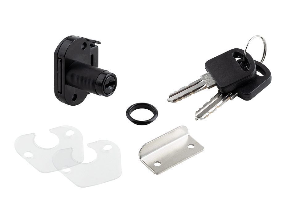 StrongLocks Zásuvkový zámek mini různé kombinace + kovový protikus černá