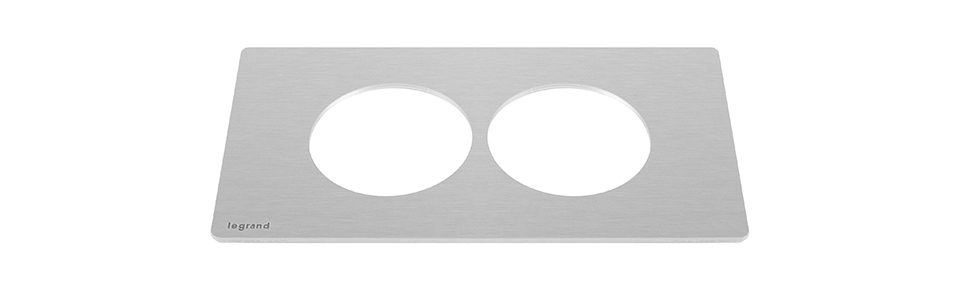 K- LEGRAND elektrická zásuvka Disq´In 1x 230V FR + 1x USB A+C, černá/nerez