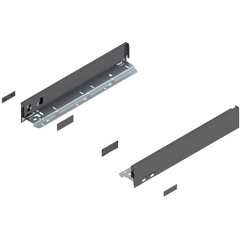 K-BLUM Legrabox, zásuvka N 400mm/40kg, Tip-on, šedá, vrut
