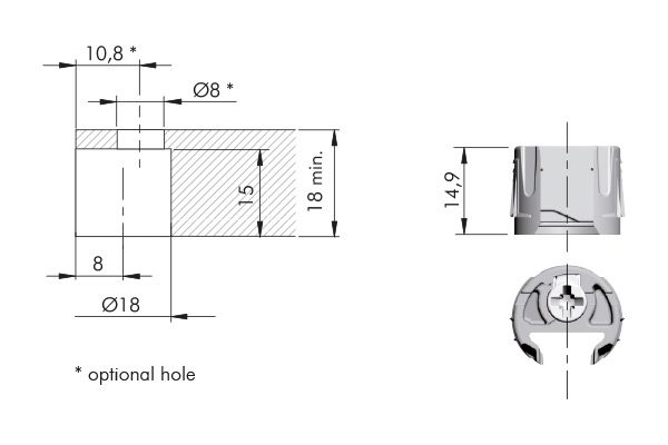 IF-policová podpěra PK2 PRO 18/19mm pro dřevěné police