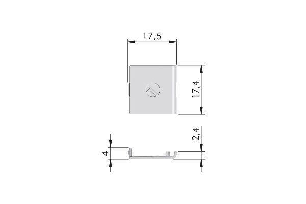 IF-PK2 PRO 18/19 mm krytka policové podpěry, šedá
