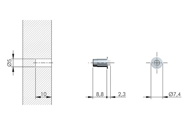 IF tlumič dvířek závrtný Flex 5mm 10x2,3mm antracit