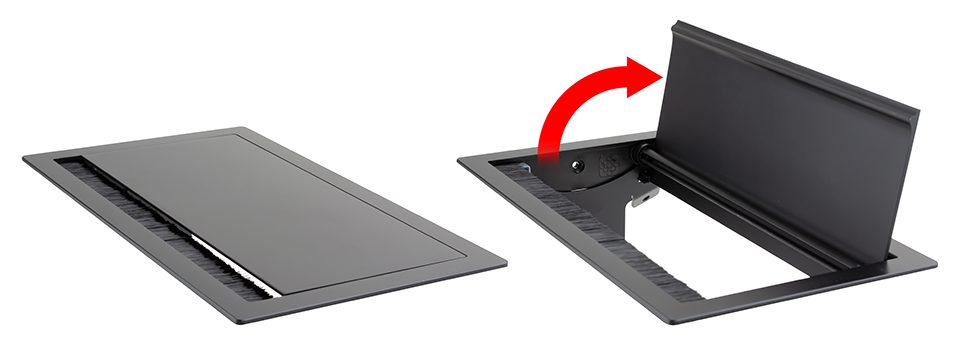 VersaFlap Mono 2.0 elektrická zásuvka 3x 230V FR RJ45 HDMI USB A/C + data hliník
