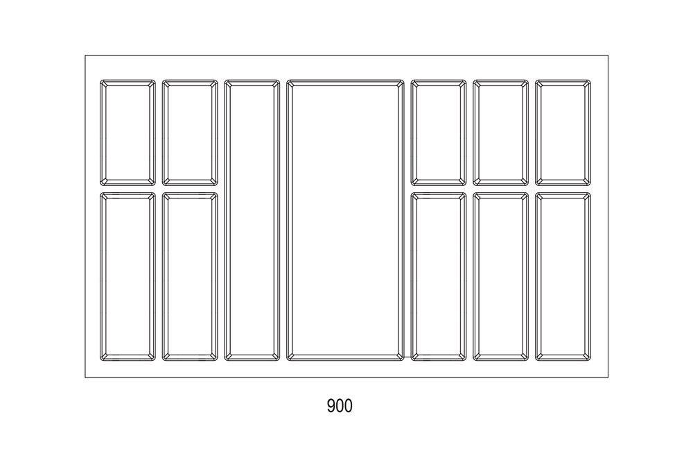 Příborník Classico Kristall SoftTouch černý pro StrongBox 90 (804 x 474 mm)