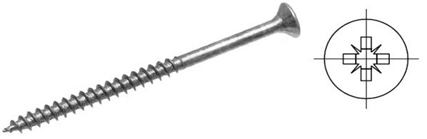 StrongFix Vrut PZ 4x60/36mm zápustná hlava zinek bílý částečný závit