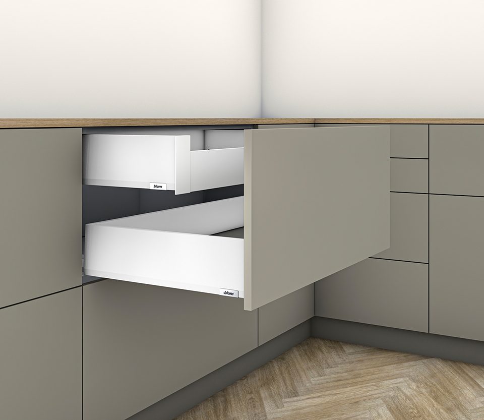 K-BLUM Merivobox, zásuvka K 300mm/40kg, bílá, vnitřní