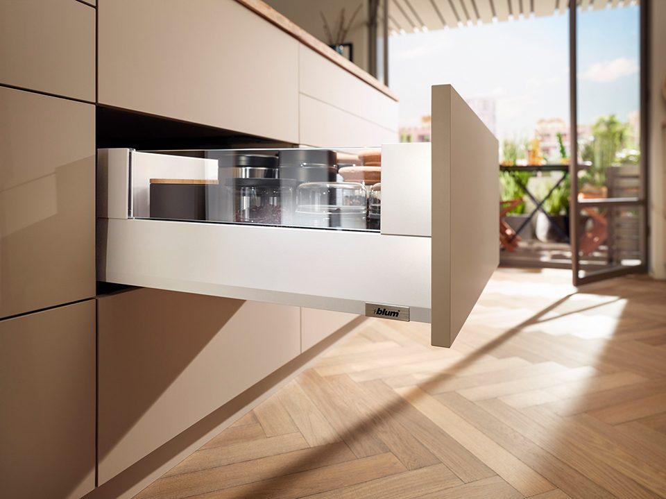 K-BLUM Merivobox, zásuvka E boxcover 500mm/40kg, bílá, vrut