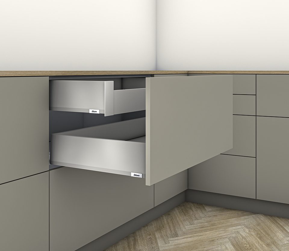 K-BLUM Merivobox, zásuvka K 500mm/40kg, světle šedá IG, vnitřní