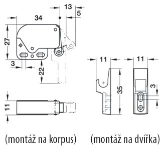 Bezúchytkový otevírací mechanismus Mini Latch (záskočka)