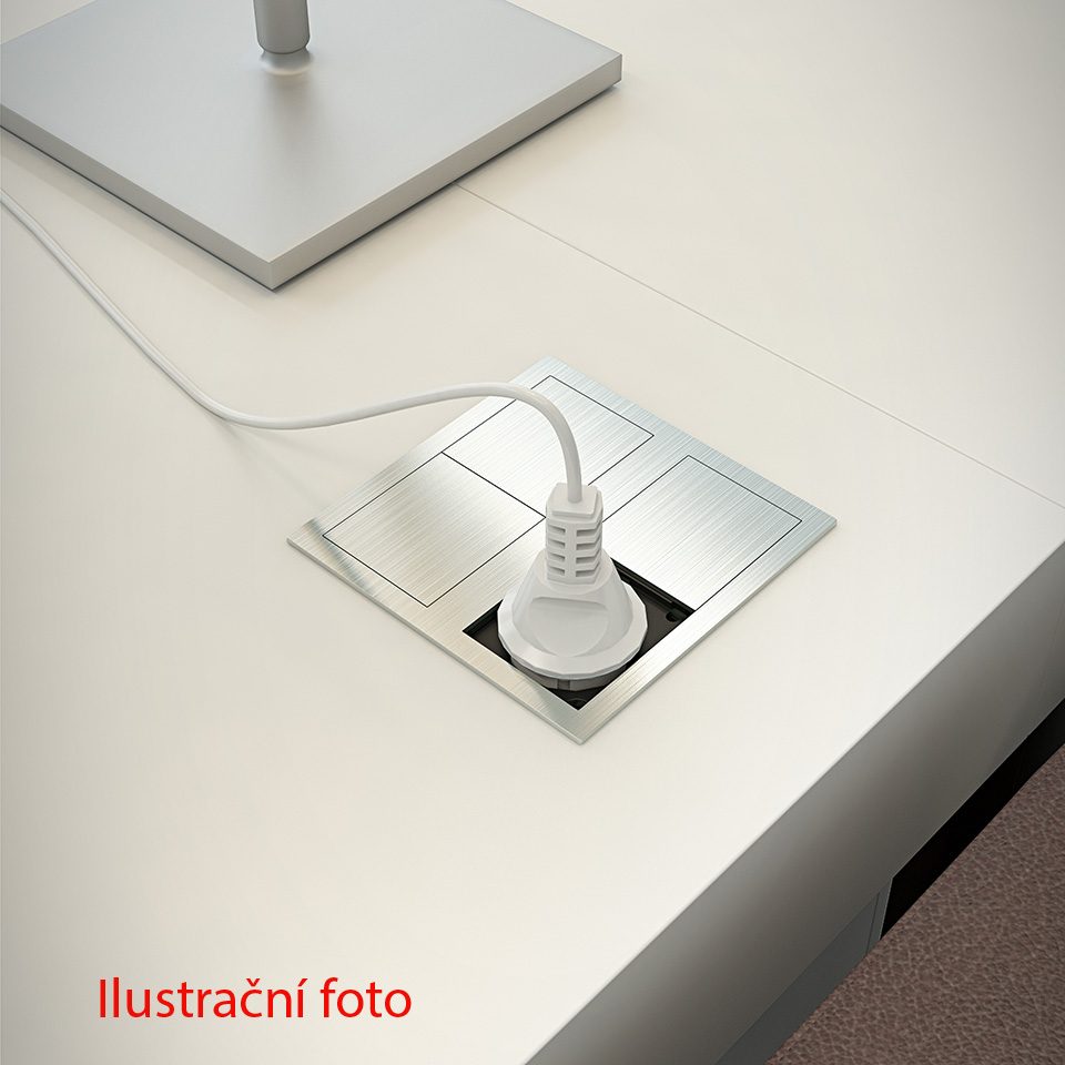 VersaHit Dual elektrická zásuvka 2x230V Francouzská, broušený hliník