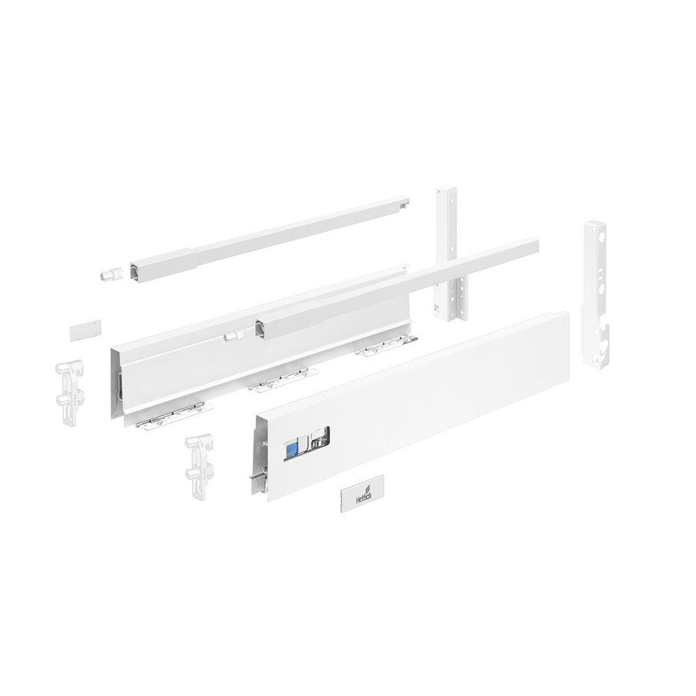 K-HETTICH Atira zásuvka 176, 470mm/30kg, relingy, bílá, SiSy