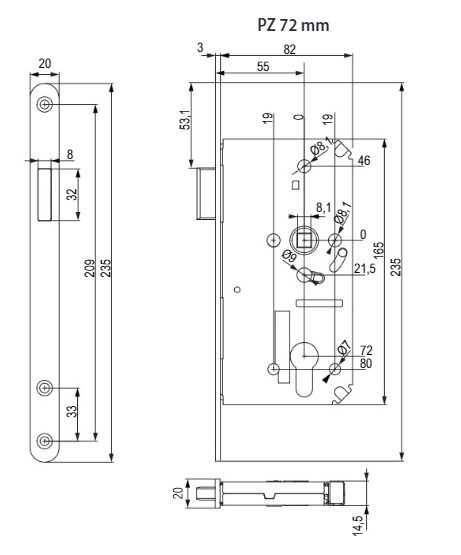 TWIN Magnetický zámek B-KLASS PZ/CH-SAT