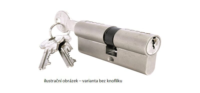 TWIN Stavební vložka TWIN Klika Star 50S knoflík, 3 prodloužené klíče 30/35K/NI