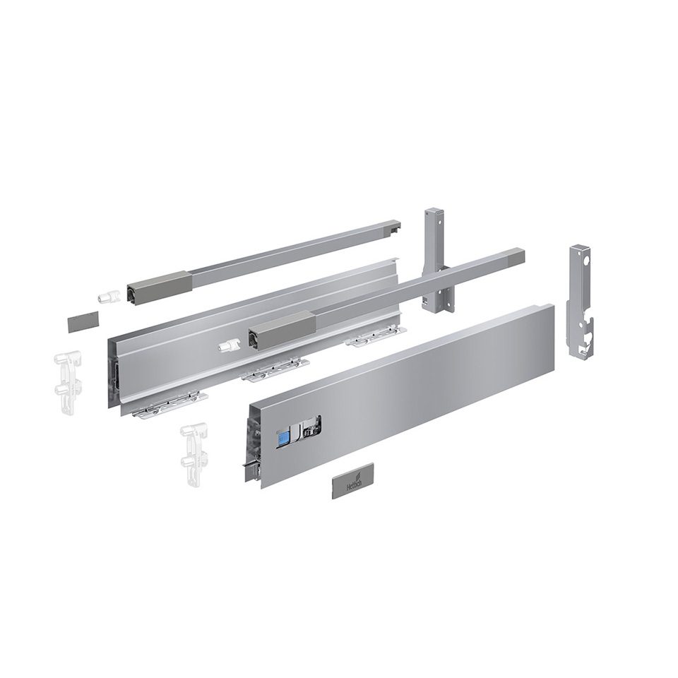 K-HETTICH Atira vnitřní zásuvka 144, 350mm/10kg, relingy, stříbrná, PTOs