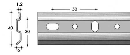 SCILM závěsná lišta 40x1,2mm délka 2,095m pozink