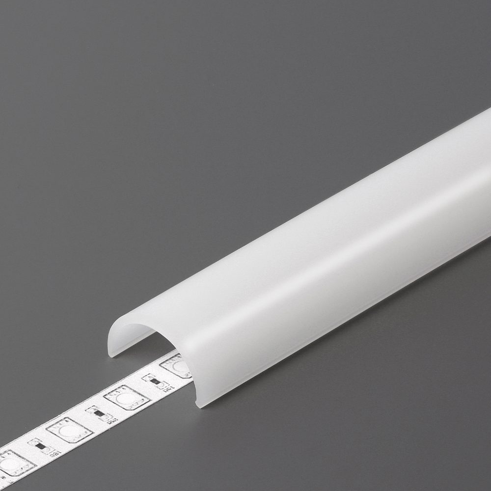 StrongLumio krycí lišta D k profilu Uni/Arc naklapávací půlkulatá, 2000mm mléčná